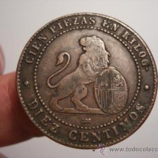 Monedas de España: RARISIMA MONEDA FALSA DE EPOCA - 1O CENTIMOS GOBIERNO PROVISIONAL AÑO 1870. Lote 32522923
