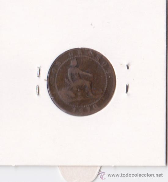 Monedas de Espa&ntilde;a: 2 C&Eacute;NTIMOS 1870 GOBIERNO PROVISIONAL - Foto 2