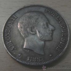 Monedas de España: MONEDA PLATA 50 CENTAVOS DE PESO 1885 ALFONSO XII FILIPINAS 30 MM.. ESTA SIN LIMPIAR. Lote 33328412