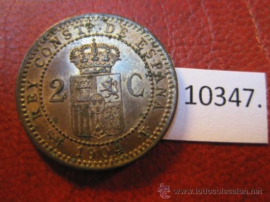 Monedas de Espa&ntilde;a: Espa&ntilde;a , 2  centimos 1904, Alfonso XIII, 13 - Foto 2