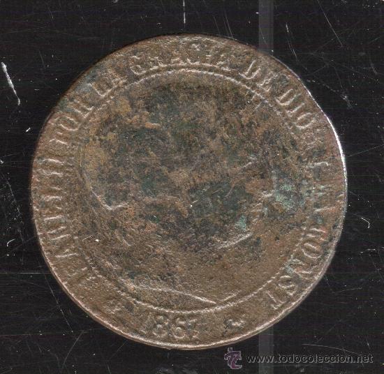 Monedas de Espa&ntilde;a: ISABEL II. 1 CENTIMO DE ESCUDO. BARCELONA. 1867. - Foto 1