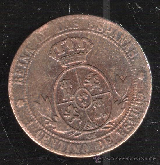 Monedas de Espa&ntilde;a: ISABEL II. 1 CENTIMO DE ESCUDO. SEVILLA. 1868. - Foto 2