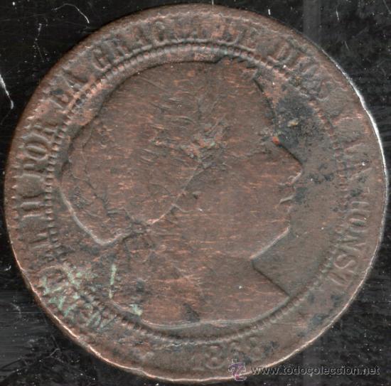 Monedas de Espa&ntilde;a: ISABEL II. 1 CENTIMO DE ESCUDO. JUBIA. 1868 - Foto 1