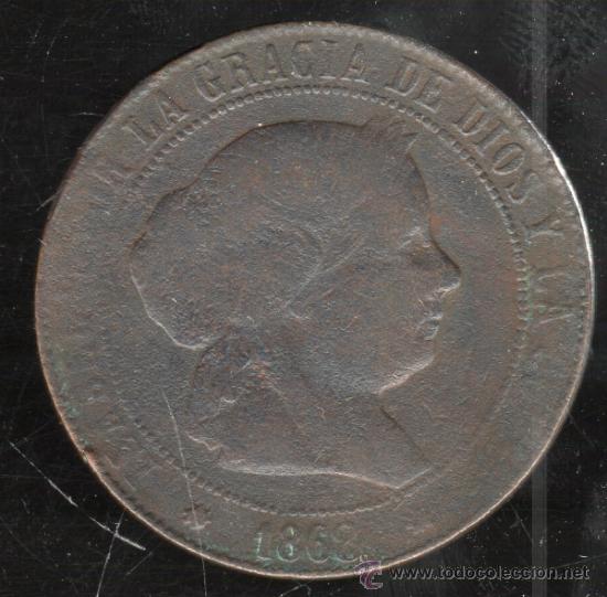 Monedas de Espa&ntilde;a: ISABEL II. 5 CENTIMO DE ESCUDO. BARCELONA. 1868 - Foto 1