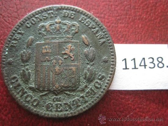 Monedas de Espa&ntilde;a: 5 centimos 1877 Alfonso XIII - Foto 2