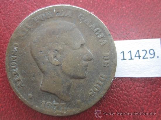 Monedas de Espa&ntilde;a: 10 centimos 1877 Alfonso XIII - Foto 1
