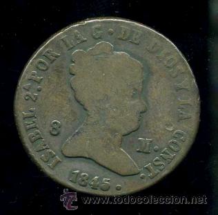 Monedas de Espa&ntilde;a: ISABEL II : 8 Maravedis 1845 Segovia - Foto 1
