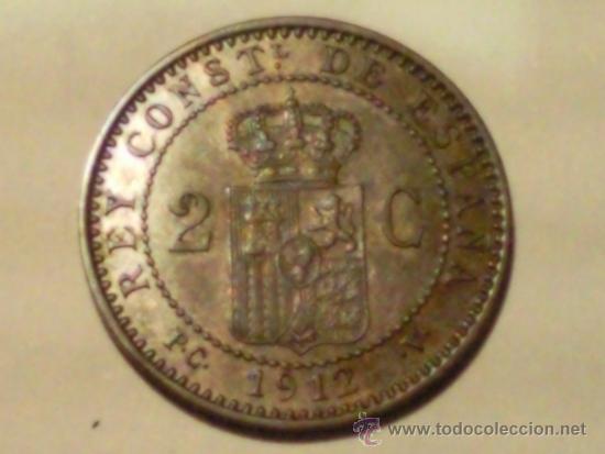 Monedas de Espa&ntilde;a: MONEDA ALFONSO XIII, 2 CENTIMOS - PC-V, 1912 - 12 - Foto 2