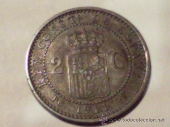 Monedas de Espa&ntilde;a: MONEDA ALFONSO XIII, 2 CENTIMOS - PC-V, 1911 - 11 - Foto 2