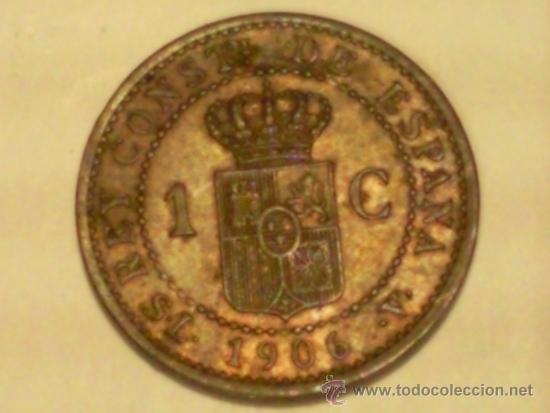 Monedas de Espa&ntilde;a: MONEDA ALFONSO XIII, 1 CENTIMO - SL-V, 1906 - 6 - Foto 2