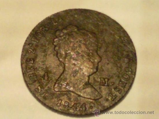 Monedas de Espa&ntilde;a: MONEDA ISABEL II, 4 MARAVEDIS - 1844, SEGOVIA - Foto 1