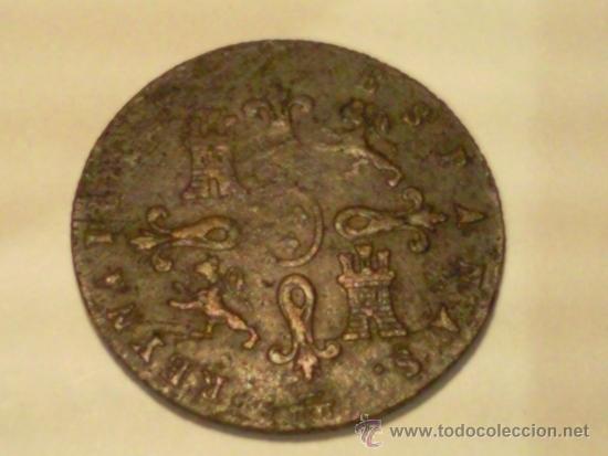 Monedas de Espa&ntilde;a: MONEDA ISABEL II, 4 MARAVEDIS - 1844, SEGOVIA - Foto 2