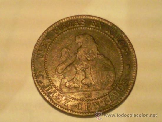 Monedas de Espa&ntilde;a: MONEDA GOBIERNO PROVISIONAL, 10 CENTIMOS, 1870 - BARCELONA - Foto 2