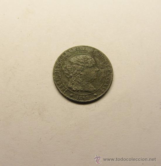 Monedas de Espa&ntilde;a: Moneda 1/2 c&eacute;ntimo, Isabel II, a&ntilde;o 1868. Barcelona. - Foto 1
