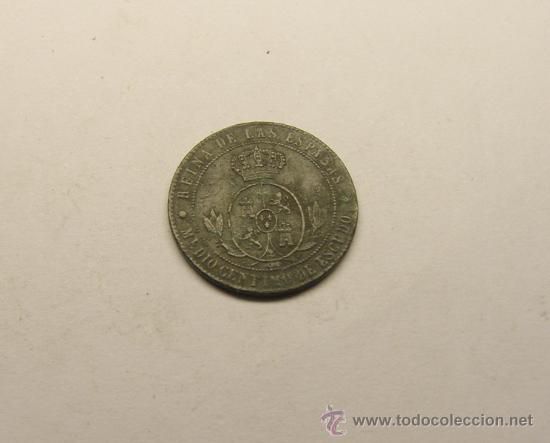 Monedas de Espa&ntilde;a: Moneda 1/2 c&eacute;ntimo, Isabel II, a&ntilde;o 1868. Barcelona. - Foto 2