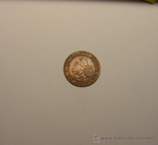 Monedas de Espa&ntilde;a: Moneda 1 c&eacute;ntimo, Gobierno Provisional, Madrid, a&ntilde;o 1870. - Foto 2