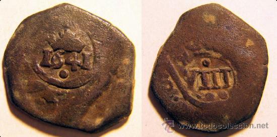 Monedas de Espa&ntilde;a: Moneda de 4 maravedis resellados 1641 - Foto 1