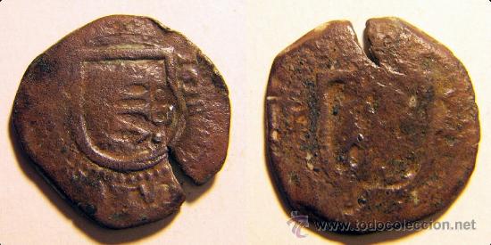 Monedas de Espa&ntilde;a: Moneda de 4 maravedis resellados a identificar - Foto 1