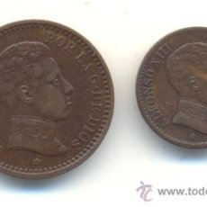 Monedas de España: 45- DOS PRECIOSAS PIEZAS DE UN CÉNTIMO Y DOS CÉNTIMOS DE ALFONSO XIII.. Lote 35549485