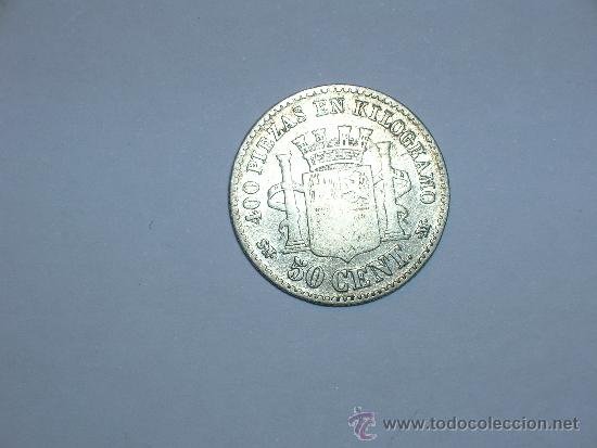 Monedas de Espa&ntilde;a: Espa&ntilde;a 50 c&eacute;ntimos 1870 *-0 (4700) - Foto 2