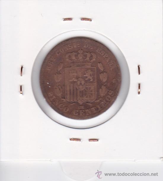 Monedas de Espa&ntilde;a: 5 C&Eacute;NTIMOS 1878 ALFONSO XII - Foto 2