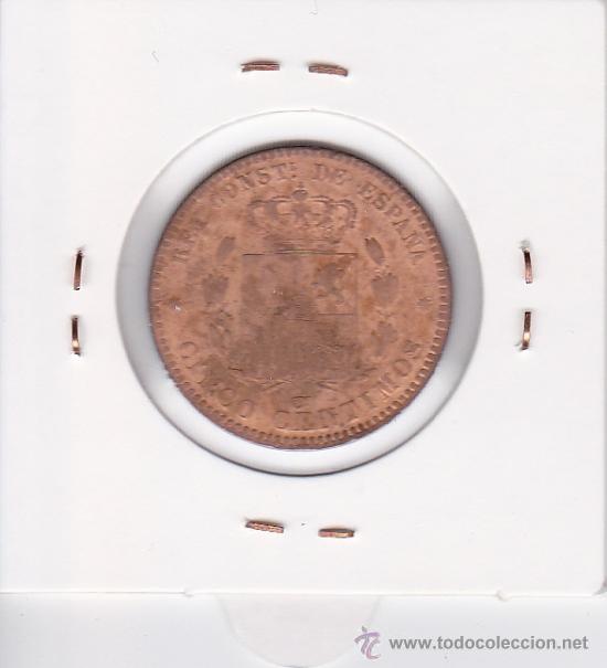 Monedas de Espa&ntilde;a: 5 C&Eacute;NTIMOS 1877 ALFONSO XII - Foto 2