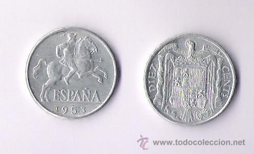 Monedas de Espa&ntilde;a: FRANCISCO FRANCO 1953         10 CENTIMOS       EBC - Foto 1