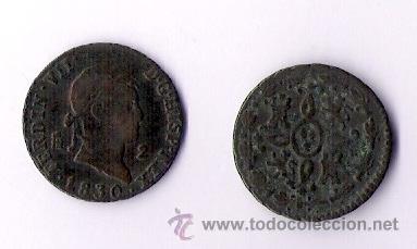 Monedas de Espa&ntilde;a: FERNANDO VII       2 MARAVEDIS   1830 - Foto 1