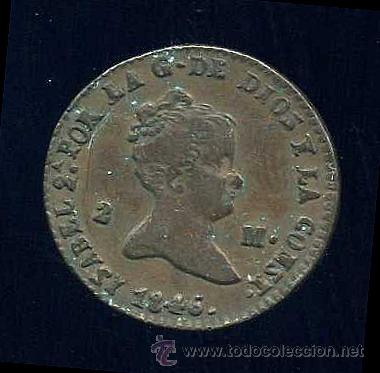Monedas de Espa&ntilde;a: ISABEL II : 2 Maravedis 1846 Segovia - Foto 1
