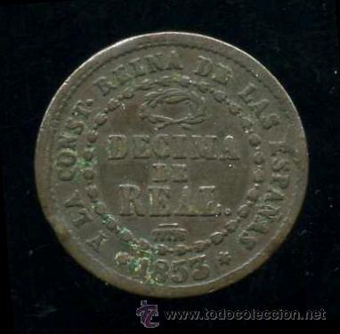 Monedas de Espa&ntilde;a: ISABEL II : Decima de Real 1853 Segovia - Foto 1