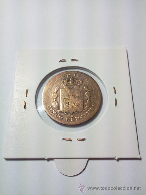 Monedas de Espa&ntilde;a: 5 C&Eacute;NTIMOS 1877 ALFONSO XII - Foto 4