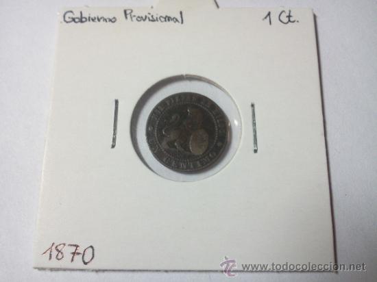 Monedas de Espa&ntilde;a: 1 C&Eacute;NTIMO 1870 GOBIERNO PROVISIONAL - Foto 3
