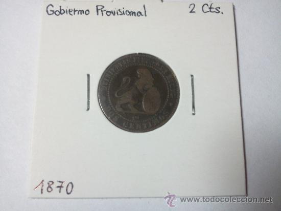 Monedas de Espa&ntilde;a: 2 C&Eacute;NTIMOS 1870 GOBIERNO PROVISIONAL - Foto 3
