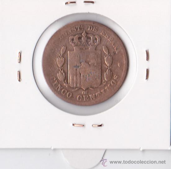 Monedas de Espa&ntilde;a: 5 C&Eacute;NTIMOS 1877 ALFONSO XII - Foto 2