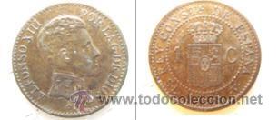 Monedas de Espa&ntilde;a: un centimo 1906, Alfonso XIII. EBC - Foto 1