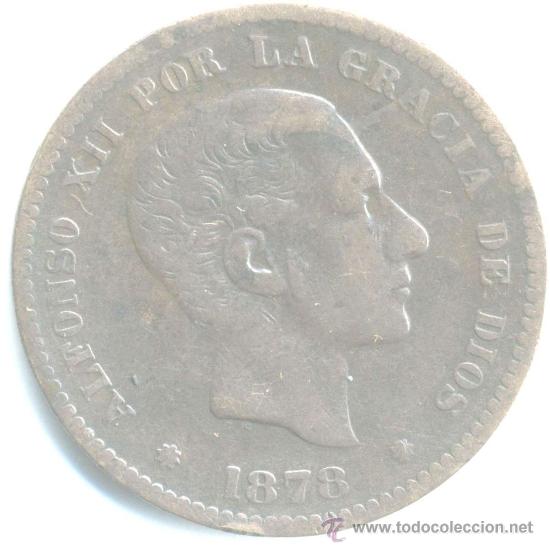 Monedas de Espa&ntilde;a: 5 c&eacute;ntimos 1878. Alfonso XII. Cobre - Foto 1