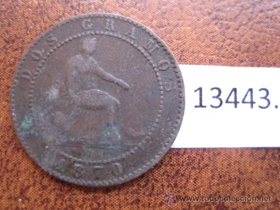 Monedas de Espa&ntilde;a: Espa&ntilde;a  , 2 centimos  1870 , Gobierno Provisional - Foto 1