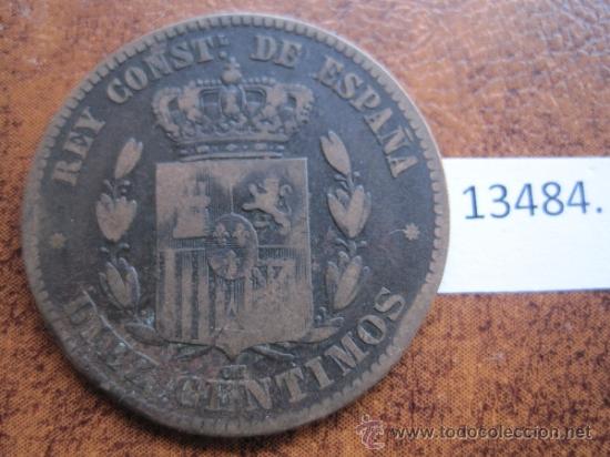 Monedas de Espa&ntilde;a: Espa&ntilde;a  , 10 centimos  1878 , Alfonso XII - Foto 2