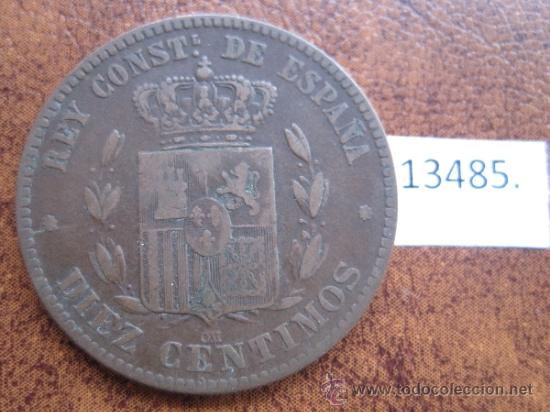 Monedas de Espa&ntilde;a: Espa&ntilde;a  , 10 centimos  1878 , Alfonso XII - Foto 2