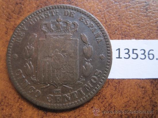 Monedas de Espa&ntilde;a: Espa&ntilde;a  , 5 centimos  1879 , Alfonso XII - Foto 2