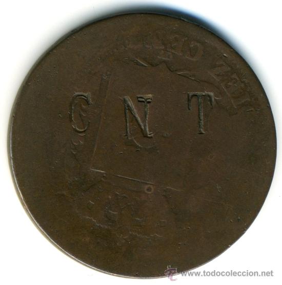 Monedas de Espa&ntilde;a: 10 centimos de cobre de Alfonso XII con propaganda de la CNT - Foto 1