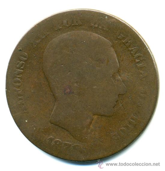 Monedas de Espa&ntilde;a: 10 centimos de cobre de Alfonso XII con propaganda de la CNT - Foto 2