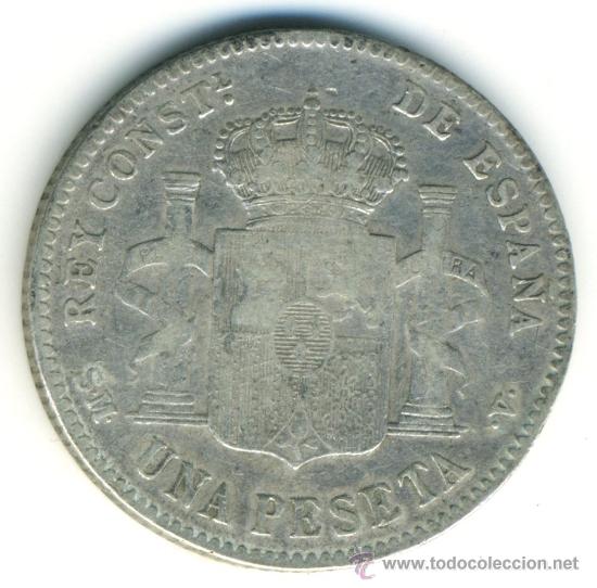 Monedas de Espa&ntilde;a: peseta de Alfonso XIII. 1900. Plata - Foto 2