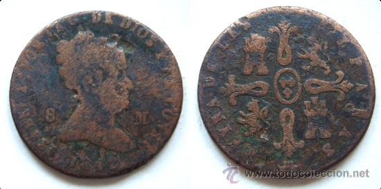 Monedas de Espa&ntilde;a: Moneda de Isabel II 8 Maravedis 1842 Segovia - Foto 1