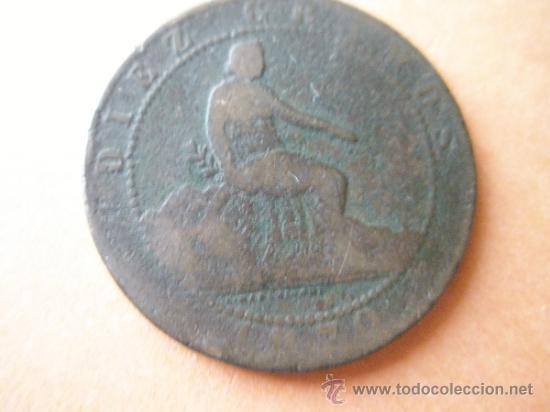 Monedas de Espa&ntilde;a: -MONEDA DE ESPA&Ntilde;A-10 CENTIMOS-1870-COBRE-. - Foto 1