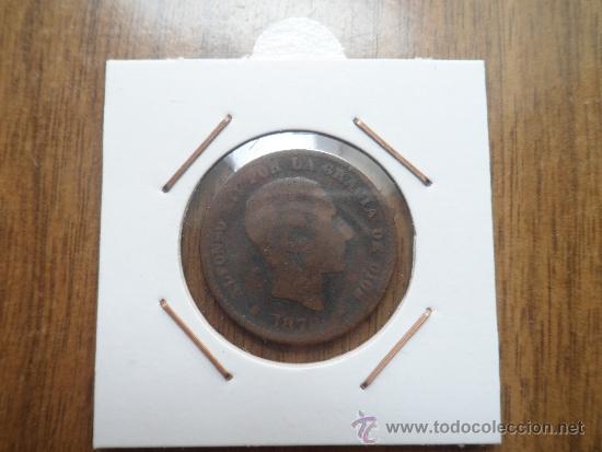 Monedas de Espa&ntilde;a: MONEDA DE COBRE, 5 CENTIMOS, ALFONSO XII, A&Ntilde;O 1879. - Foto 1