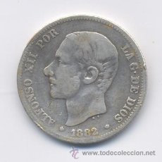 Monedas de España: ALFONSO XII- 2 PESETAS-1882. Lote 38541459