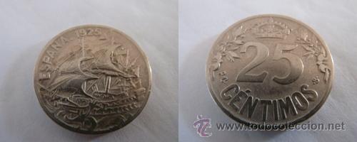 Coins of Spain: 25 centimos de 1925 PC-S