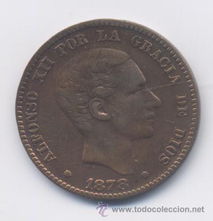 Monedas de Espa&ntilde;a: ALFONSO XII- 10 CENTIMOS-1878-SC- - Foto 1