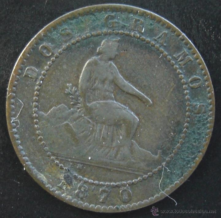 Monedas de Espa&ntilde;a: 2 CENTIMOS 1870 GOBIERNO PROVISIONAL - Foto 1